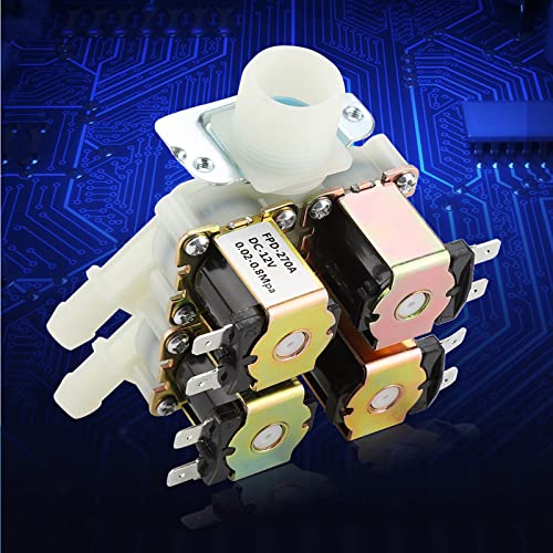 Dioche Elektromagnetisches Magnetventil DC 12V N/C Wassereinlassventil mit Kunststoffmessingmaterial G3/4 "1 in 4 Ausgangskonfiguration von Dioche