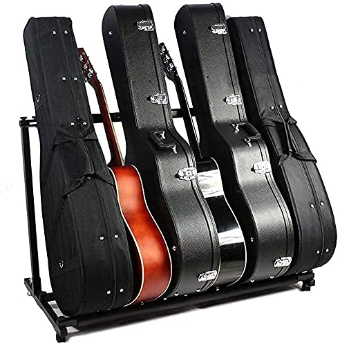 Dioche Gitarrenständer und Bassständer mit 5 Gitarrenstützen, zusammenklappbar, mit rutschfester Gummipolsterung, Mehrfachständer für 5 Elektrowerkzeuge (5 Sitzplätze) von Dioche