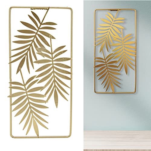 Dioche Gold Wanddeko Metall,Nordischer Stil Deko Skulptur Hintergrund Wand Blätter Verlässt Form Dekoration Wandbehang,für Wohnzimmer Schlafzimmer Hintergrund,29,5 x 14,5 cm von Dioche