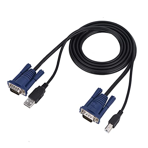 Dioche KVM-Kabel USB-KVM-Switch-Kabel PVC 1,4 M USB 2.0 KVM-Switch-Kabel Multifunktionales Kabel Praktisch für PC Cfor OMPuter von Dioche
