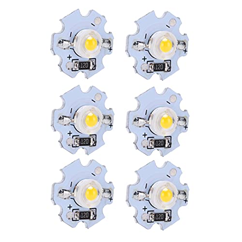 Dioche LED Chip, 25 Stück 0,5 W 5 V Hochleistungs LED Lampenperlen mit Aluminiumplatte für Taschenlampen, DIY Einstelllichter, Scheinwerfer und Strahler von Dioche