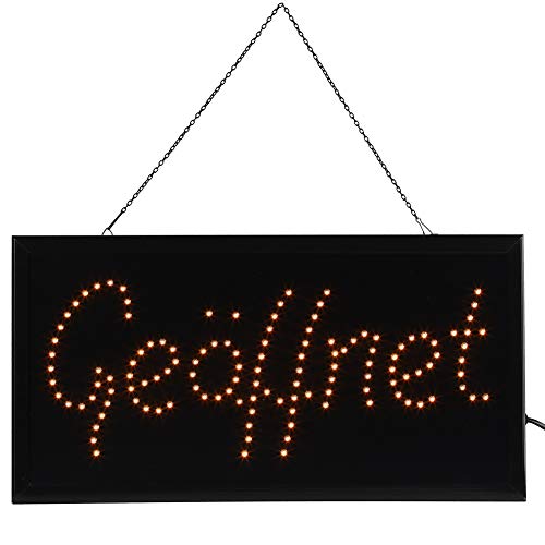 Dioche LED Leuchtreklame Werbung, LED Shop Schild Neonlicht Fenster Tür hängen Zeichen aus PVC-Rahmen und MDF-Rückplatt,geöffnet Schild led (Gelb) von Dioche