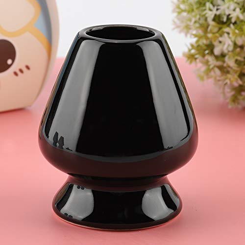 Dioche Matcha Whisk Stand Ceramic Holder für Bambus Chasen - Schützt die Form und Fördert Lufttrocken - Erhältlich in Mehreren Farben Essentielles Tee Set Accessoire (BLACK) von Dioche