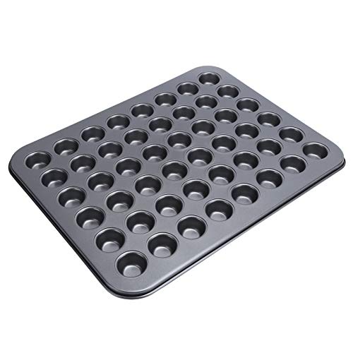 Dioche Muffinblech Mini Muffinbleche Karbonstahl PTFE Beschichtung 48 Tassen Antihaft Mini Rund Cupcake Pfanne Tablett Backform Backformen Kochzubehör von Dioche