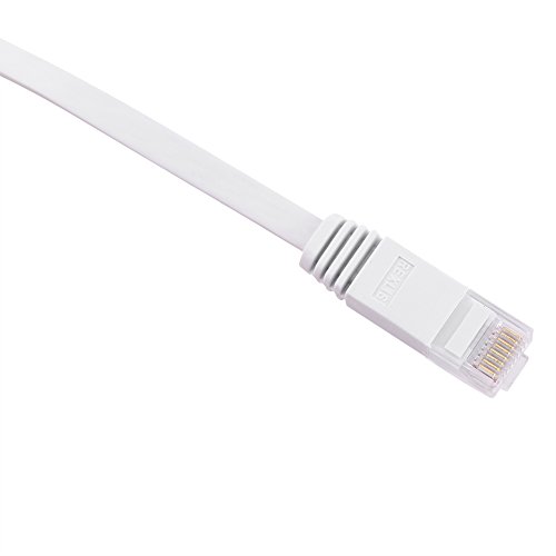 Dioche RJ45 Cat6 LAN-Kabel, Flaches LAN-Kabel, weiß, RJ45 Cat6 Ethernet-Netzwerk, Flaches LAN-Kabel, UTP-Patch-Router-Kabel, 1000 M, weiß, 0,5 M (0,5 Mio) von Dioche