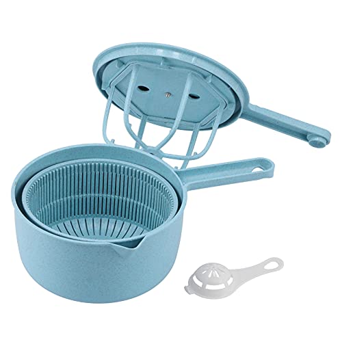 Dioche Salatschleuder, Gemüseabtropfgestell für den Haushalt, Obstreiniger, Schleuder, Küchengeräte, Manueller Salat-Dörrautomat, Gemüsewaschkorb (BLUE) von Dioche