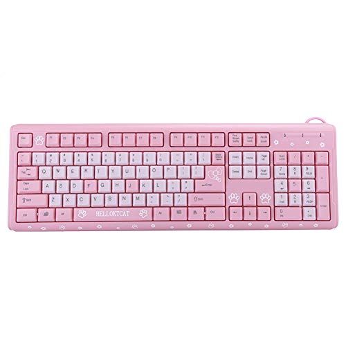 Dioche Sanrio Tastatur Pink Tastatur Tastatur USB Verkabelt Ultradünn süß Cartoon für Home Office Laptop Computer Universell (Rosa) von Dioche