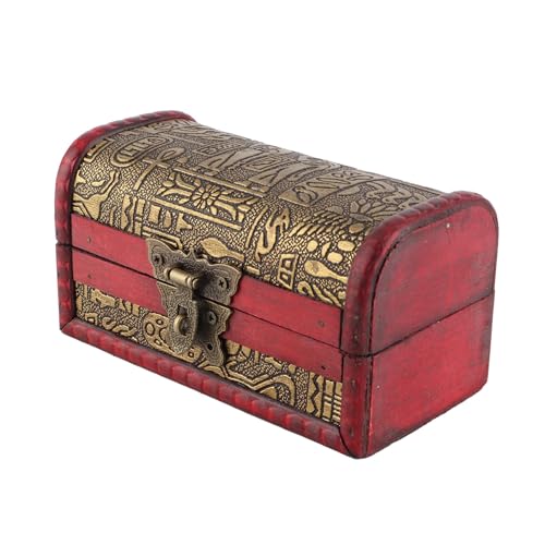 Dioche Schatztruhe Antik Vintage Europäischem Stil Klassische Holzaccessoires Schuhe, Schmuck Und Uhren Kiste Schmuck Aufbewahrungsbox Behälter Heimdekoration (Kleine Größe mit Passwortsperre) von Dioche