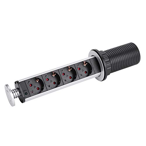 Dioche Steckdose Stecker,Tischsteckdosenleiste 4-Fach Versenkbare Steckdose mit USB Schreibtisch Steckdose Stecker für Büro Arbeits- und Küchenflächen von Dioche
