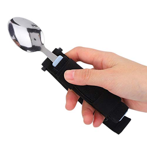 Easy Grip Esshilfen Löffel Adaptive Essgeschirr Rotierende Edelstahlhalter Besteck Set Altenpflegelöffel Arthritis Behinderter Patient Dining Scoop Utensil mit Hilfsgurt von Dioche