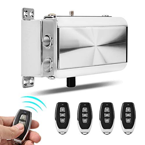 Ferngesteuertes Türschloss Kit, Intelligente Unsichtbare Schließung Türschloss, Anti-Diebstahl-Deadbolt Zutrittskontrollsystem, Kabellos Mechanisches Schloss mit 4 Fernbedienungen von Dioche