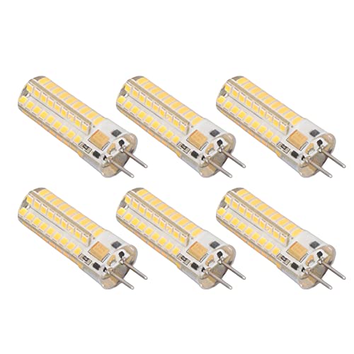 Dioche Gy6.35 Led Birne Gy6.35 Led Birne Silikon 6Pcs Gy6.35 Led Birne 7W AC DC12V 700lm 72 Leds 360 Grad Led Mais Glühbirne Für Pendelleuchten Deckenleuchten (Warmweiß) von Dioche