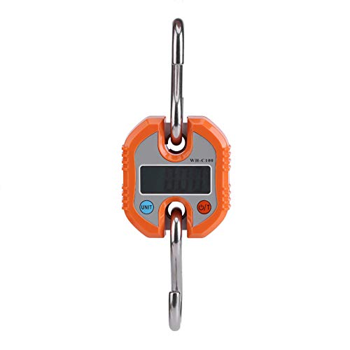 Haken Waage 100kg Wiegt Fleisch Weiheng Tragbarer Kran Lcd Digitale Elektronische Gepäck Waage Haken Hänge Waagen Schleife Wiege Balance Schwarz (Orange) von Dioche