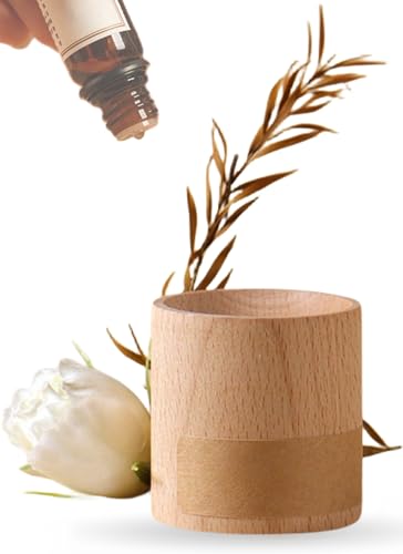 Dioche Holz-Diffusor für ätherische Öle, Zylindrischer Lufterfrischer für Zuhause, Aromatherapie-Öl-Diffusor für Workout, Yoga, Meditation, 4,1 cm von Dioche