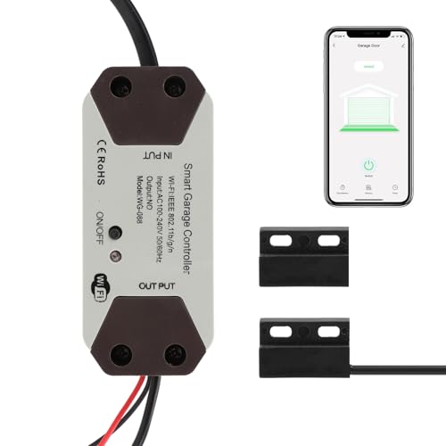 Intelligente WiFi-Garagentoröffner-Fernbedienung, Tuya Smart Life APP-Steuerung, Drahtlose Sprach-APP-Fernbedienung für Assistant Intelligenter WIFI-Garagentorschalter(#1) von Dioche