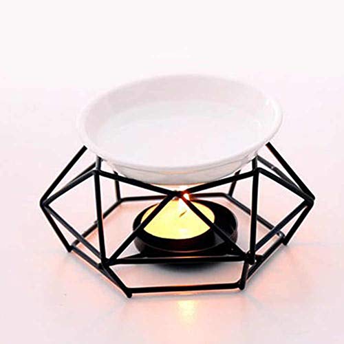 Kerze Burner, Duftlampe Teelicht, Geometrischer Eisen Kerzenhalter Ofen, Keramik Ätherisches Öl Aroma Brenner Kerzenhalter Home Office Dekoration Einfaches Design von Dioche