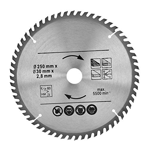 Kreissägeblatt für Holz, 250 mm, 48 Zähne und 60 Zähne, für allgemeine Zwecke von Dioche