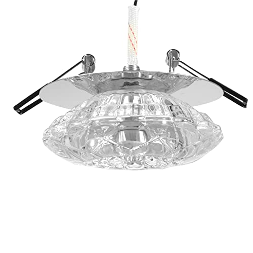 Kristall-LED-Einbaustrahler Kristall-Strahler Deckenglas Edelstahl 3W LED-Deckeneinbau-Downlight Leuchte Lampe Spot-Licht Heimtextilien Weißes Licht (Verdecktes 3W weißes Licht) von Dioche