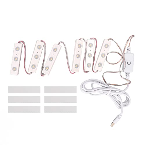 LED-Schminkspiegelleuchten Schminklicht Lichterketten Ultrahelle Weiße LED Lichtstreifen mit Einstellbarer Helligkeit USB-Plug-in-Spiegelleuchten für Schminktisch und(6 Saiten) von Dioche