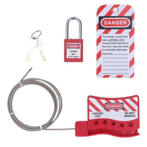 Lockout-Tagout-Kit Lockout-Tagout-Kabelschloss Edelstahl Metall Elektrisches Lockout Tagout Kit Einstellbare Kabel-Lockout-Sicherheitsvorhängeschlösser Set für Lock-Out-Tag-Out-Stationen von Dioche