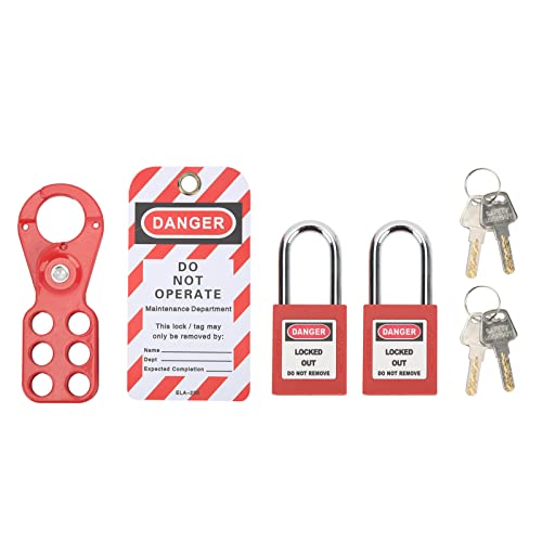 Lockout-Tagout-Kit mit Sicherheitshaspe Vorhängeschloss Loto-Tag-Schlüsseln Manipulationssicher für Industrieanlagen(1 5 Zoll/38 mm Bügel) von Dioche