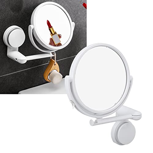 Persönlicher Schminkspiegel an der Wand Befestigter Schminkspiegel Faltbarer Klarer Unverzerrter LED-Kosmetikspiegel um 360 ° Schwenkbarer Ausziehbarer Badezimmerspiegel mit Saugnapf-Design für von Dioche