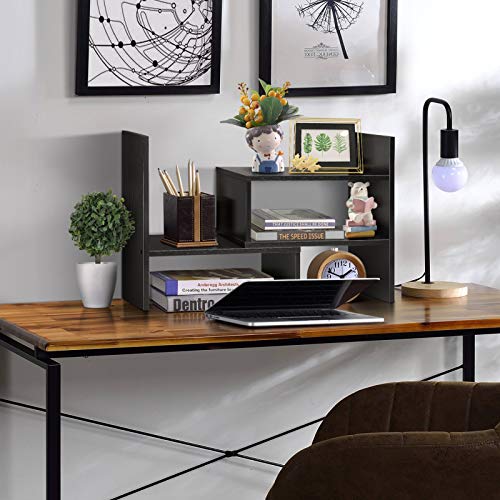 Schreibtisch-Organizer, DIY-Bücherregal, kleiner Tisch, verstellbar und unabhängig, Schreibtisch-Regal aus Holz für Zuhause und Büro (Schwarz) von Dioche