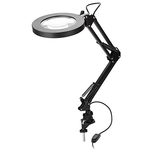 Schreibtischlampe mit 5 Dioptrien, LED-Arbeitsleuchte mit verstellbarem Arm, Vergrößerungslampe mit 2 Farbmodi, 8 W von Dioche