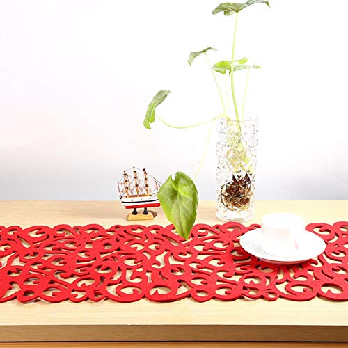 Tischset Tischset Filz Rechteck Form Filz Tischdecke Läufer Tischsets Tischsets Haushaltsdekorationen (Rot) von Dioche