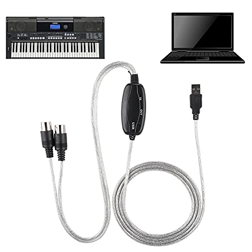 USB-Midi-Kabel USB-Midi-Kabel Midi-zu-USB-Kabel-Konverter Midi-Schnittstellen-Adapterkabel Tastatur-Musikbearbeitungsleitung von Dioche