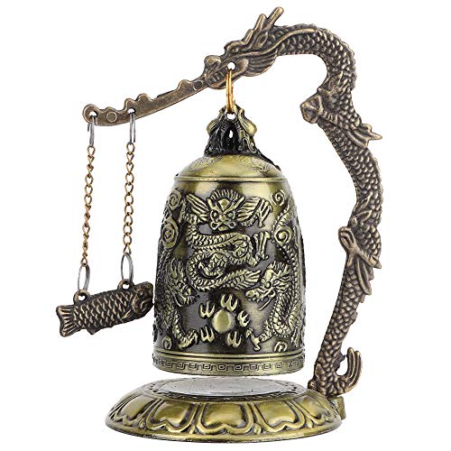 Vintage Dragon Bell, Vintage Dragon Bell Lock Kleine Geschnitzte Bronze, Buddhistische Glocke, Ornament Im Chinesischen Stil, Desktop-Heimdekoration für Freunde, Büro, Segen, Viel Glück von Dioche