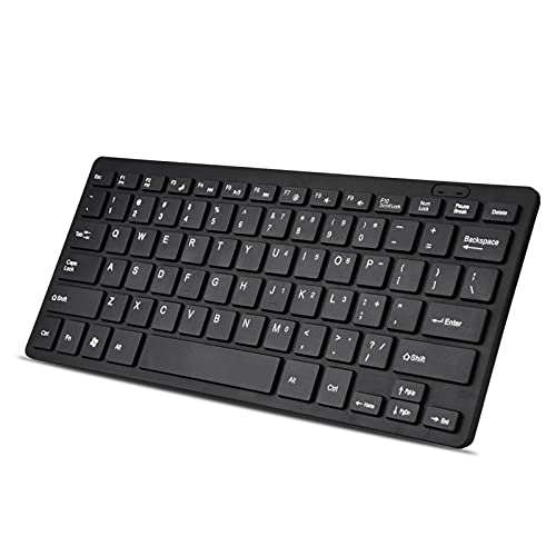Weiße Tastatur, Kleiner Draht, Weiße Leise Tastatur, Kunststoff, 78 Tasten, Ultradünne -USB-Tastatur mit Kabel für Desktop-Computer, Laptop, PC (weiß) (Schwarz) von Dioche