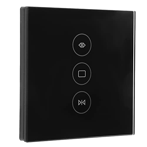WiFi-Vorhangschalter Gehärtetes Glas Touch-Vorhangschalter Smart Voice Control Zeitgesteuerte Wandschalter-Unterstützung für TUYA(Schwarz) von Dioche