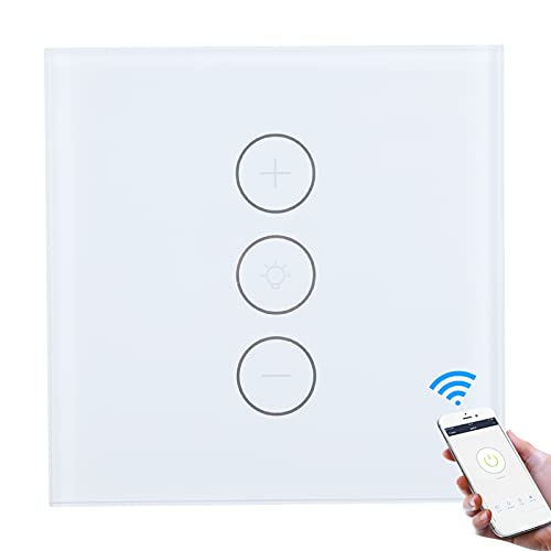 Wifi Smart Dimmer 3Gang Lichtschalter Voice Touch Phone APP Fernbedienung Timing Funktioniert mit Smart Life für Househlod EU-Stecker 110-240V(Weiß) von Dioche