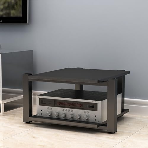 2/3/4 Fachboden Audio Video Rack, HiFi Standregal für Heimkino & Stereoanlagen Komponenten - Aufbewahrungs- und Sammlungsschrank für Unterhaltungselektronik(Black,4 Tier) von Diodceraic