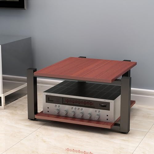 2/3/4 Fachboden Audio Video Rack, HiFi Standregal für Heimkino & Stereoanlagen Komponenten - Aufbewahrungs- und Sammlungsschrank für Unterhaltungselektronik(Red,4 Tier) von Diodceraic