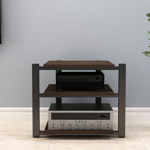 2/3/4 Fachboden Audio Video Rack, HiFi Standregal für Heimkino & Stereoanlagen Komponenten - Aufbewahrungs- und Sammlungsschrank für Unterhaltungselektronik(Walnut,3 Tier) von Diodceraic