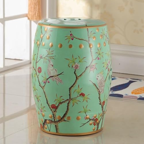 Diodceraic Chinesischer Trommelhocker Blumen & Schmetterlinge Gartenhocker Dekorativer Innen- und Außengartenhocker für Garten, Terrasse, Hinterhof(S) von Diodceraic