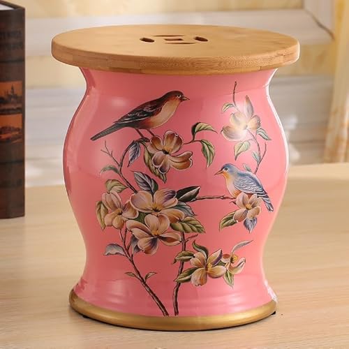 Diodceraic Chinesischer keramischer Trommelhocker - Dekorativer Gartenhocker Handgemalter glasierter Gartensitz für Innen- und Außenterrasse, Gartendekoration(G) von Diodceraic