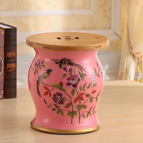 Diodceraic Chinesischer keramischer Trommelhocker - Dekorativer Gartenhocker Handgemalter glasierter Gartensitz für Innen- und Außenterrasse, Gartendekoration(Q) von Diodceraic