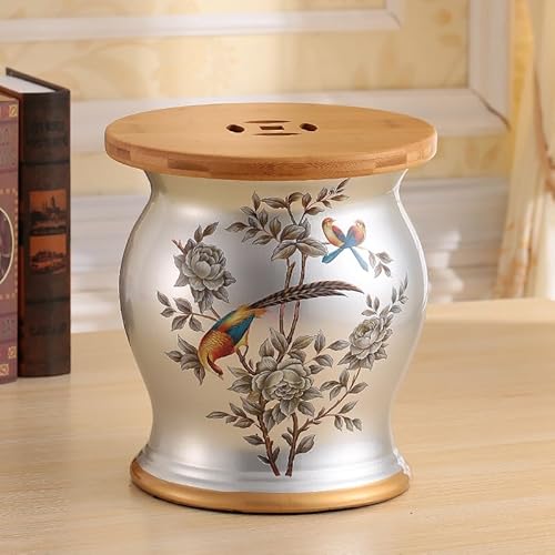 Diodceraic Chinesischer keramischer Trommelhocker - Dekorativer Gartenhocker Handgemalter glasierter Gartensitz für Innen- und Außenterrasse, Gartendekoration(U) von Diodceraic