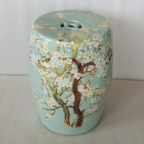 Diodceraic Dekorativer Trommelhocker für Garten und Patio, glasierte chinesische Keramiktisch für Cottage- und Boho-Stil(A1) von Diodceraic