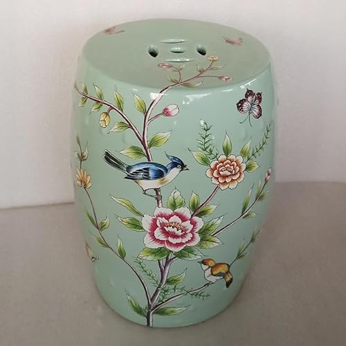 Diodceraic Dekorativer Trommelhocker für Garten und Patio, glasierte chinesische Keramiktisch für Cottage- und Boho-Stil(A11) von Diodceraic