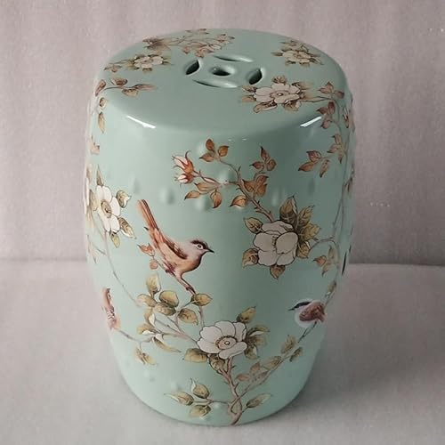 Diodceraic Dekorativer Trommelhocker für Garten und Patio, glasierte chinesische Keramiktisch für Cottage- und Boho-Stil(A13) von Diodceraic