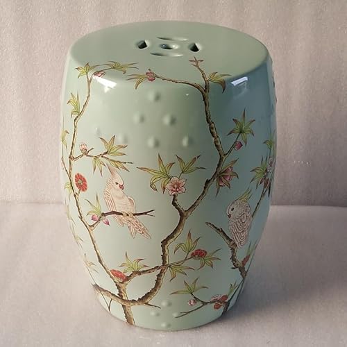 Diodceraic Dekorativer Trommelhocker für Garten und Patio, glasierte chinesische Keramiktisch für Cottage- und Boho-Stil(A14) von Diodceraic