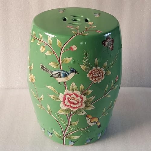 Diodceraic Dekorativer Trommelhocker für Garten und Patio, glasierte chinesische Keramiktisch für Cottage- und Boho-Stil(A6) von Diodceraic