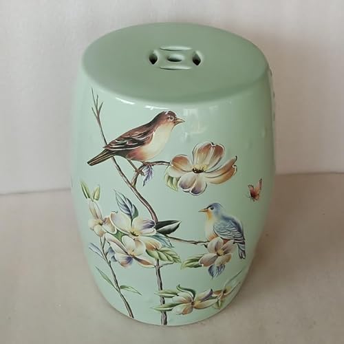 Diodceraic Dekorativer Trommelhocker für Garten und Patio, glasierte chinesische Keramiktisch für Cottage- und Boho-Stil(A7) von Diodceraic