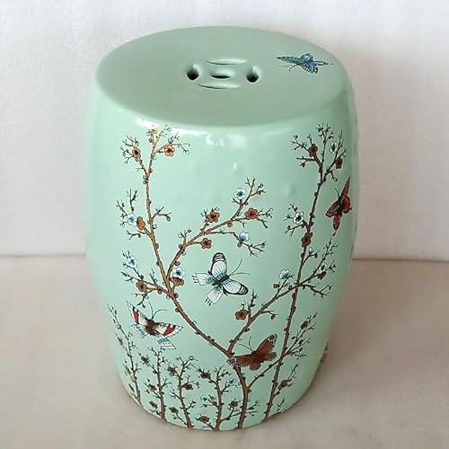 Diodceraic Dekorativer Trommelhocker für Garten und Patio, glasierte chinesische Keramiktisch für Cottage- und Boho-Stil(A8) von Diodceraic