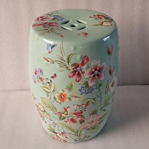 Diodceraic Dekorativer Trommelhocker für Garten und Patio, glasierte chinesische Keramiktisch für Cottage- und Boho-Stil(B11) von Diodceraic