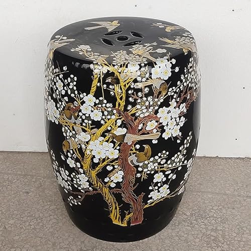 Diodceraic Dekorativer Trommelhocker für Garten und Patio, glasierte chinesische Keramiktisch für Cottage- und Boho-Stil(B3) von Diodceraic